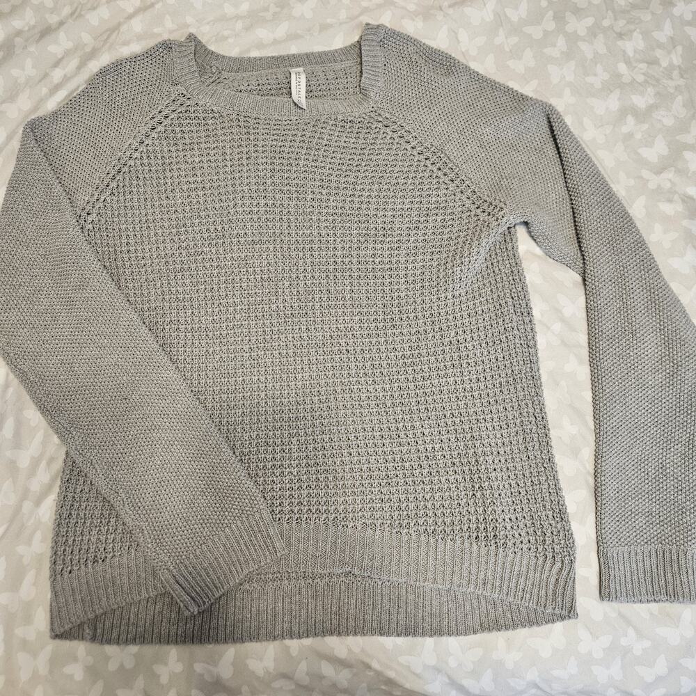 Aeropostale Gray Knit Pullover Sweater XL Women Crew Neck Machine Washable